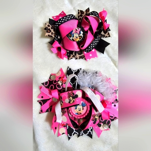 Huge Lot of 23 Boutique Disney Style Alligator Clip Hairbows - Picture 5 of 16